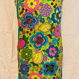 Vintage 1960's Sleeveless Vibrant Psychedelic Floral Shift Dress